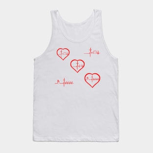 Christianity, Heartbeat icon, cross, heart & prayer Tank Top